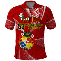 Tonga Polo Shirt Happy 53rd Independence Anniversary Tongan Pattern - Wonder Print Shop