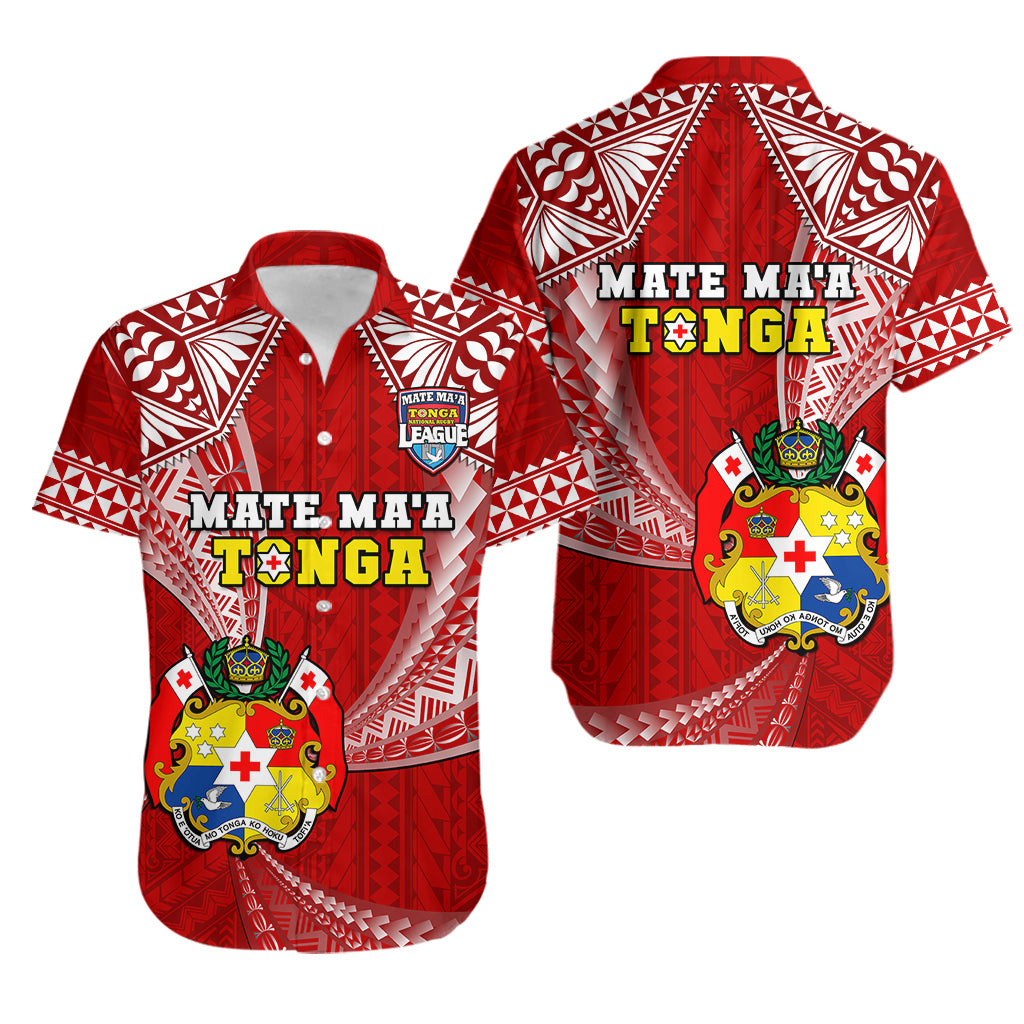 Tonga Rugby Hawaiian Shirt Mate Maa Tonga Pacific Tongan Ngatu - Wonder Print Shop