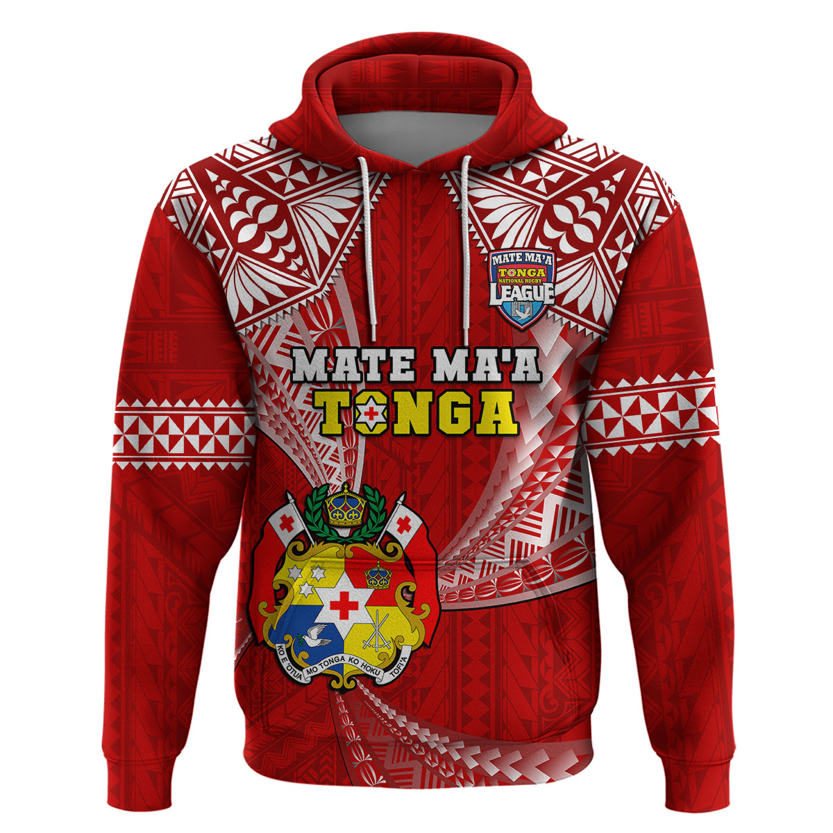Tonga Rugby Hoodie Mate Maa Tonga Pacific Tongan Ngatu - Wonder Print Shop