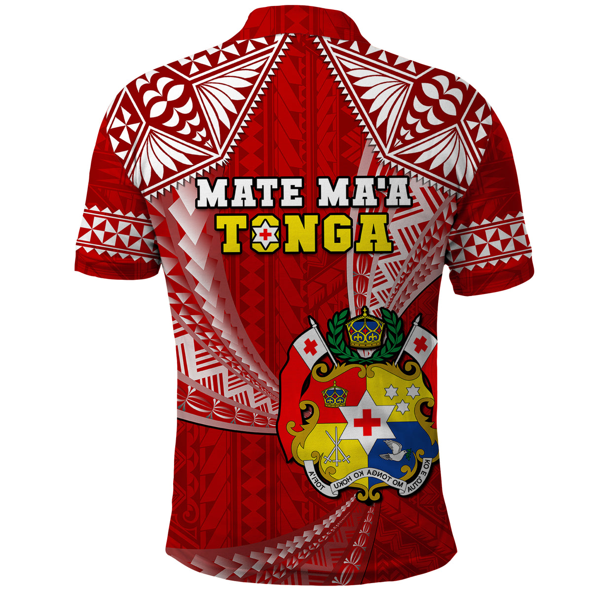 Tonga Rugby Polo Shirt Mate Maa Tonga Pacific Tongan Ngatu - Wonder Print Shop