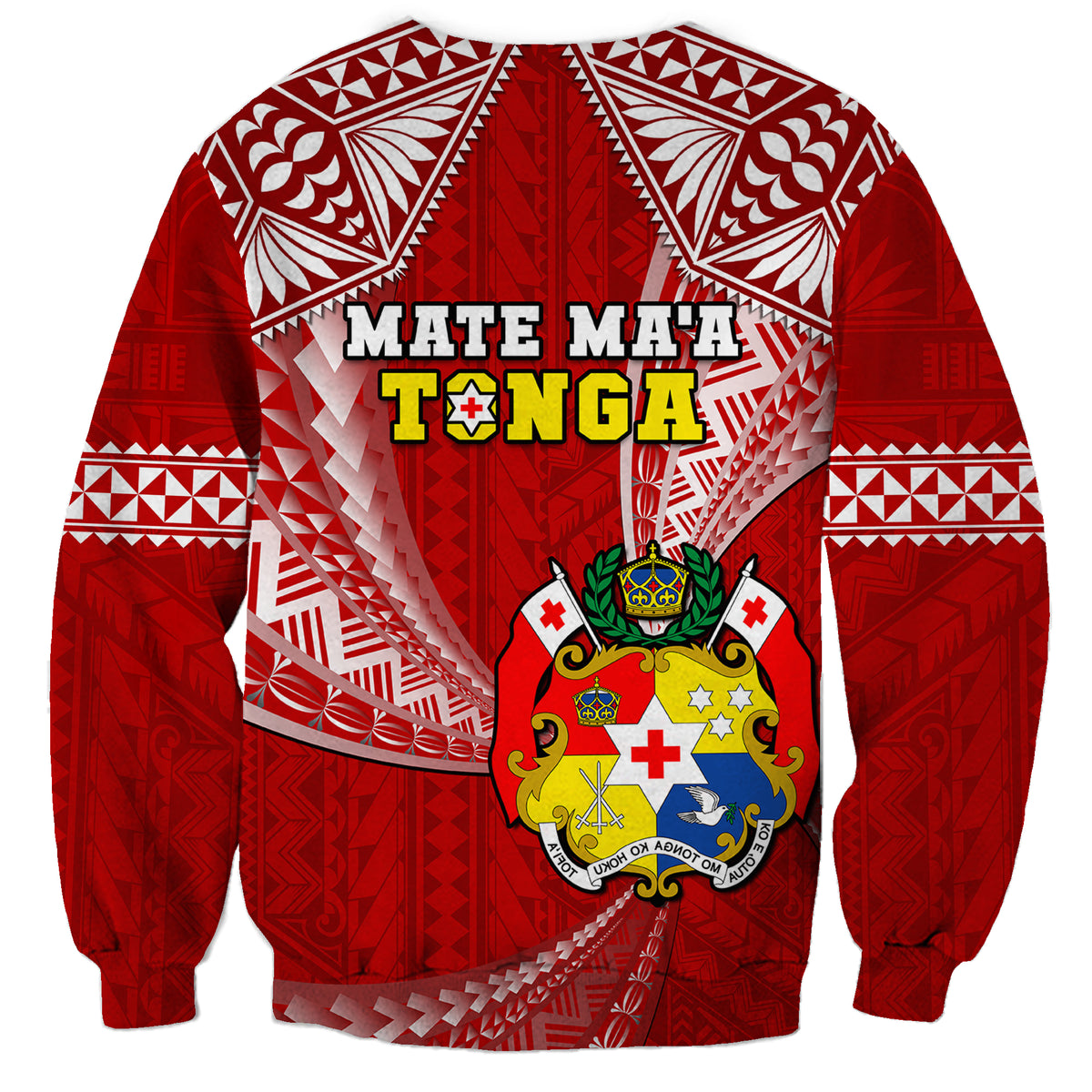 Tonga Rugby Sweatshirt Mate Maa Tonga Pacific Tongan Ngatu - Wonder Print Shop
