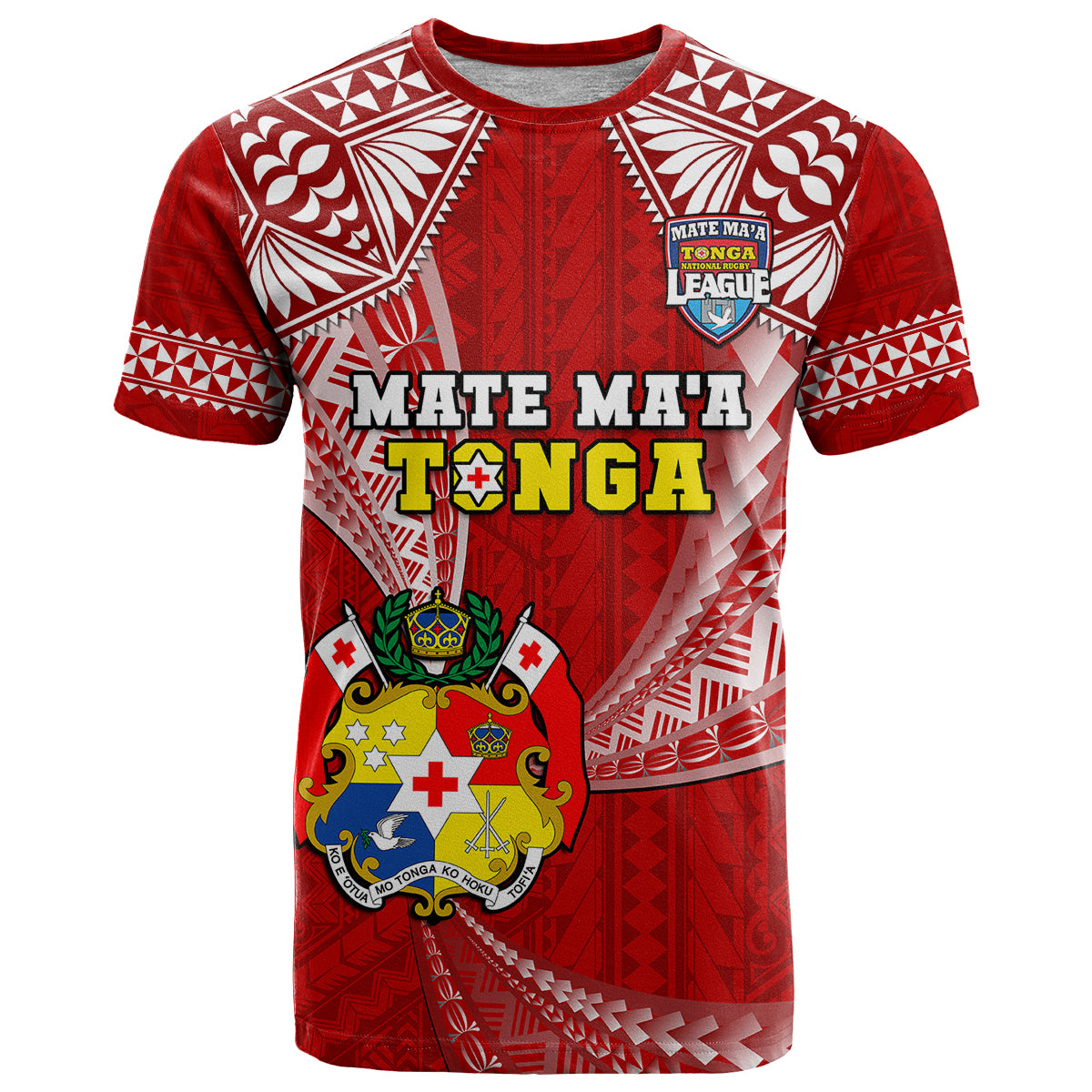 Tonga Rugby T Shirt Mate Maa Tonga Pacific Tongan Ngatu - Wonder Print Shop