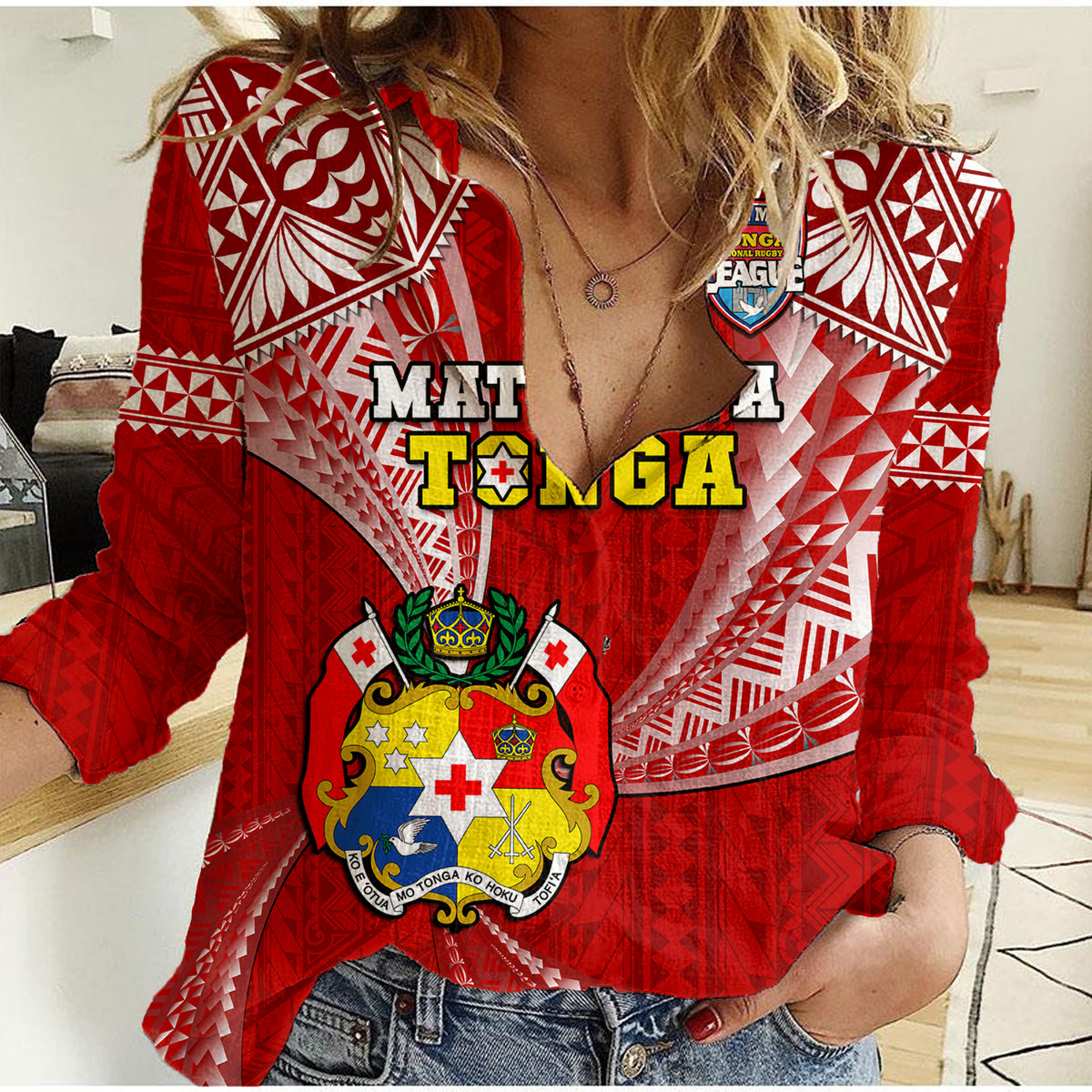 Tonga Rugby Women Casual Shirt Mate Maa Tonga Pacific Tongan Ngatu - Wonder Print Shop
