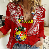 Tonga Rugby Women Casual Shirt Mate Maa Tonga Pacific Tongan Ngatu - Wonder Print Shop