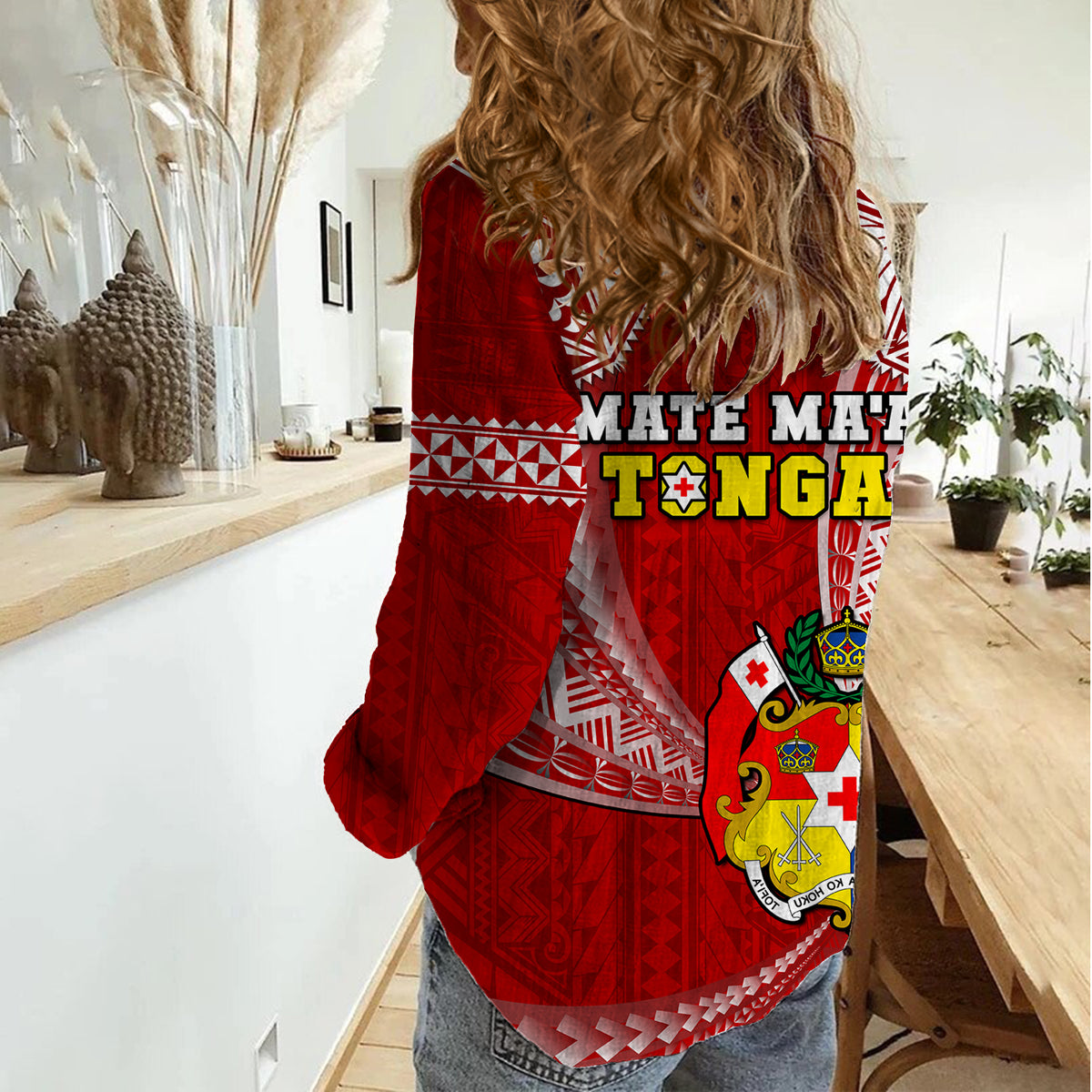 Tonga Rugby Women Casual Shirt Mate Maa Tonga Pacific Tongan Ngatu - Wonder Print Shop