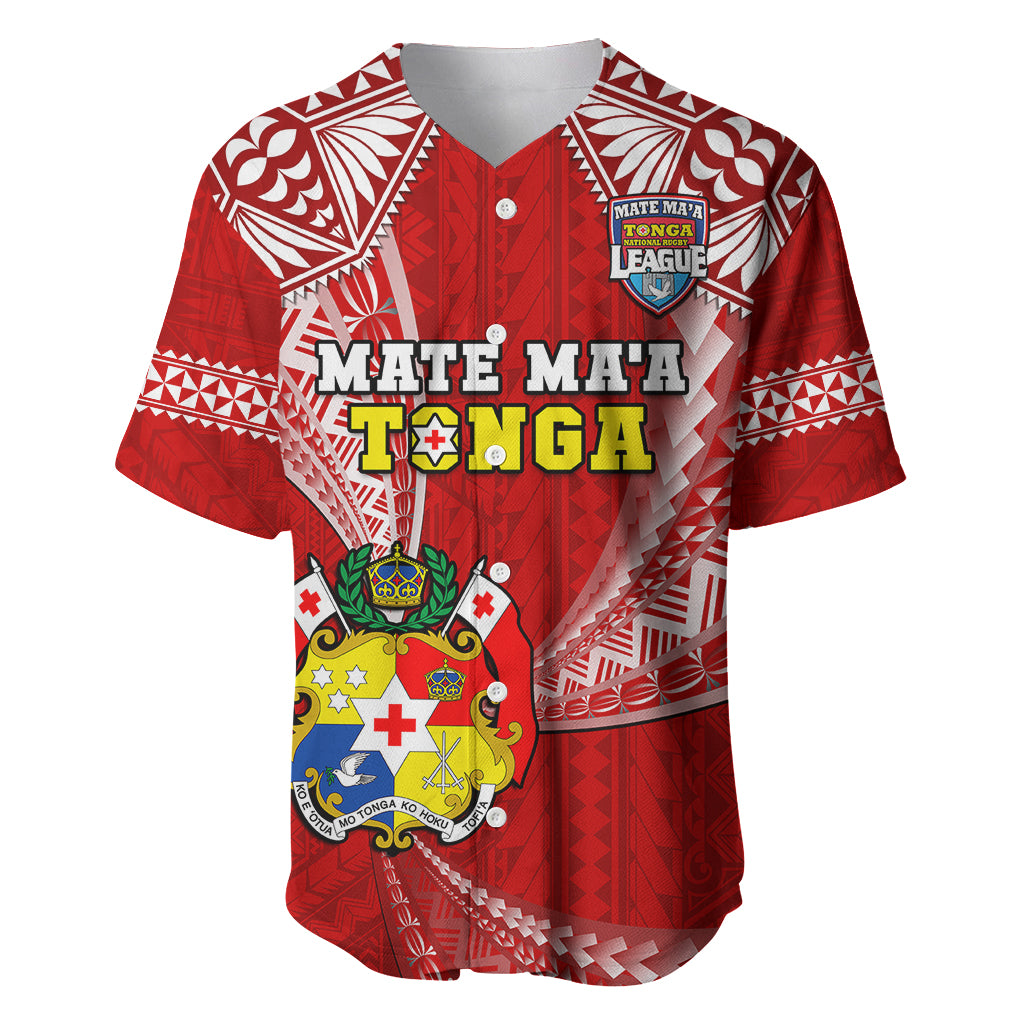 (Custom Text And Number) Tonga Rugby Baseball Jersey Mate Maa Tonga Pacific Tongan Ngatu - Wonder Print Shop