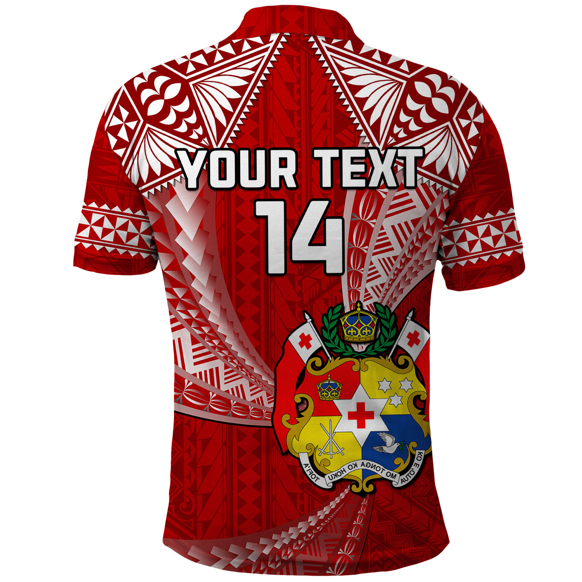 (Custom Text And Number) Tonga Rugby Polo Shirt Mate Maa Tonga Pacific Tongan Ngatu - Wonder Print Shop