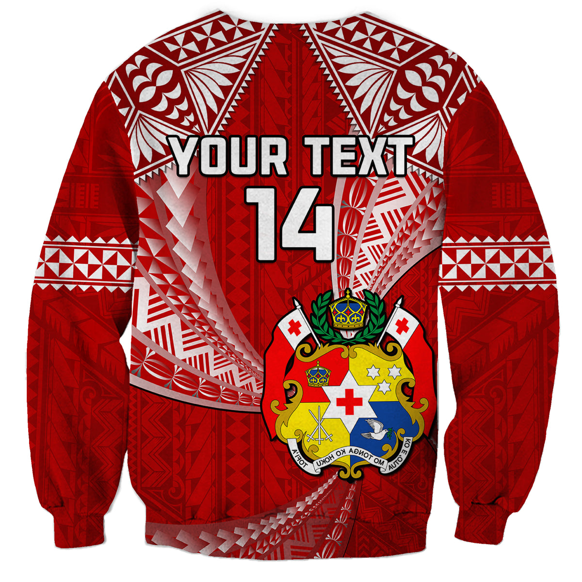(Custom Text And Number) Tonga Rugby Sweatshirt Mate Maa Tonga Pacific Tongan Ngatu - Wonder Print Shop