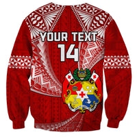 (Custom Text And Number) Tonga Rugby Sweatshirt Mate Maa Tonga Pacific Tongan Ngatu - Wonder Print Shop