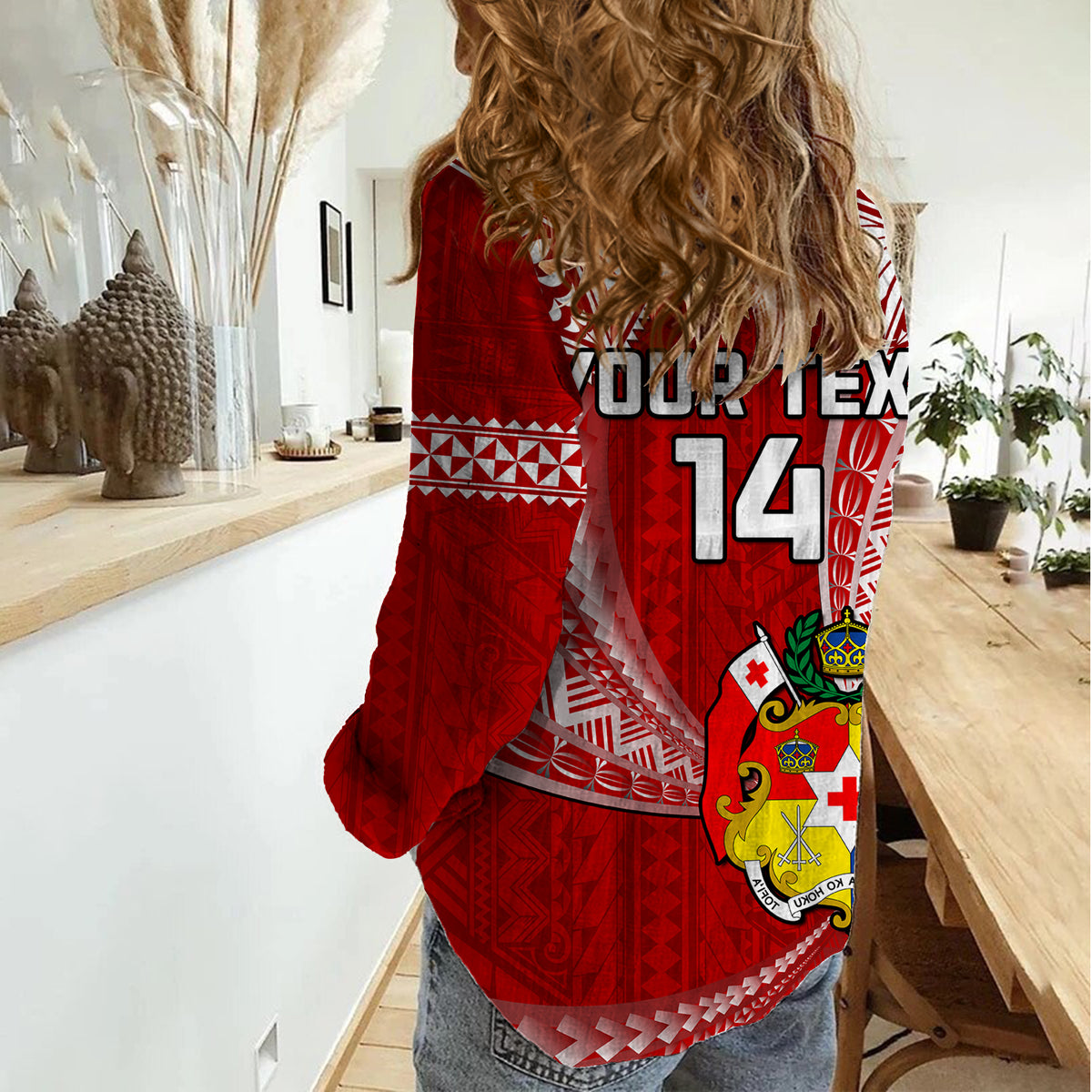 (Custom Text And Number) Tonga Rugby Women Casual Shirt Mate Maa Tonga Pacific Tongan Ngatu - Wonder Print Shop