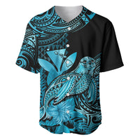 (Custom Personalised) Hawaii Monk Seal Baseball Jersey Polynesian Kakau With Kanaka Turquoise - Wonder Print Shop