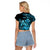 (Custom Personalised) Hawaii Monk Seal Raglan Cropped T Shirt Polynesian Kakau With Kanaka Turquoise - Wonder Print Shop