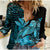 (Custom Personalised) Hawaii Monk Seal Women Casual Shirt Polynesian Kakau With Kanaka Turquoise - Wonder Print Shop