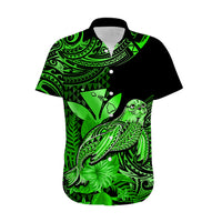 (Custom Personalised) Hawaii Monk Seal Hawaiian Shirt Polynesian Kakau With Kanaka Green - Wonder Print Shop