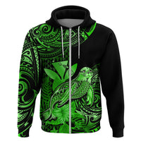 Custom Hawaii Monk Seal Hoodie Polynesian Kakau With Kanaka Green - Wonder Print Shop