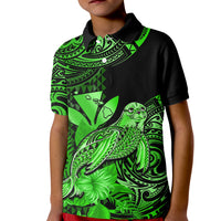 Custom Monk Seal Hawaii Polo Shirt for Kid Polynesian Kakau With Kanaka Green - Wonder Print Shop