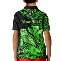 Custom Monk Seal Hawaii Polo Shirt for Kid Polynesian Kakau With Kanaka Green - Wonder Print Shop