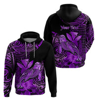 Custom Hawaii Monk Seal Hoodie Polynesian Kakau With Kanaka Purple - Wonder Print Shop
