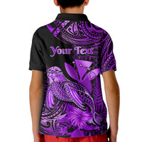 Custom Monk Seal Hawaii Polo Shirt for Kid Polynesian Kakau With Kanaka Purple - Wonder Print Shop
