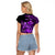 (Custom Personalised) Hawaii Monk Seal Raglan Cropped T Shirt Polynesian Kakau With Kanaka Purple - Wonder Print Shop