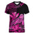 (Custom Personalised) Hawaii Monk Seal Women V Neck T Shirt Polynesian Kakau With Kanaka Pink - Wonder Print Shop