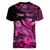 (Custom Personalised) Hawaii Monk Seal Women V Neck T Shirt Polynesian Kakau With Kanaka Pink - Wonder Print Shop