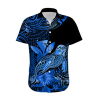 (Custom Personalised) Hawaii Monk Seal Hawaiian Shirt Polynesian Kakau With Kanaka Blue - Wonder Print Shop