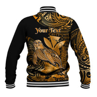 (Custom Personalised) Hawaii Monk Seal Baseball Jacket Polynesian Kakau With Kanaka Gold - Wonder Print Shop