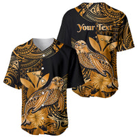 (Custom Personalised) Hawaii Monk Seal Baseball Jersey Polynesian Kakau With Kanaka Gold - Wonder Print Shop