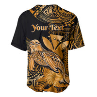 (Custom Personalised) Hawaii Monk Seal Baseball Jersey Polynesian Kakau With Kanaka Gold - Wonder Print Shop