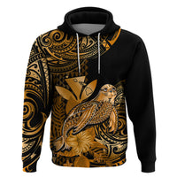 Custom Hawaii Monk Seal Hoodie Polynesian Kakau With Kanaka Gold - Wonder Print Shop