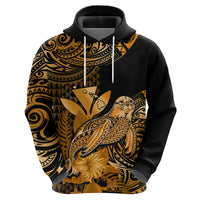 Custom Hawaii Monk Seal Hoodie Polynesian Kakau With Kanaka Gold - Wonder Print Shop