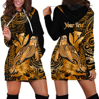 (Custom Personalised) Hawaii Monk Seal Hoodie Dress Polynesian Kakau With Kanaka Gold - Wonder Print Shop