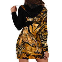 (Custom Personalised) Hawaii Monk Seal Hoodie Dress Polynesian Kakau With Kanaka Gold - Wonder Print Shop