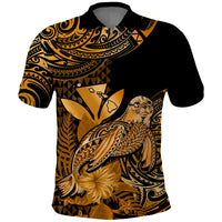 Custom Monk Seal Hawaii Polo Shirt Polynesian Kakau With Kanaka Gold - Wonder Print Shop