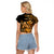 (Custom Personalised) Hawaii Monk Seal Raglan Cropped T Shirt Polynesian Kakau With Kanaka Gold - Wonder Print Shop