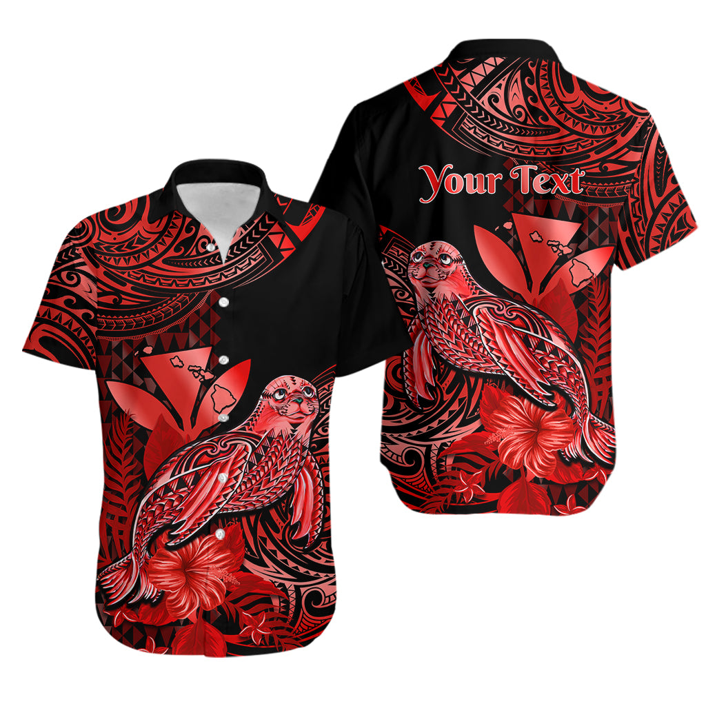 (Custom Personalised) Hawaii Monk Seal Hawaiian Shirt Polynesian Kakau With Kanaka Red - Wonder Print Shop