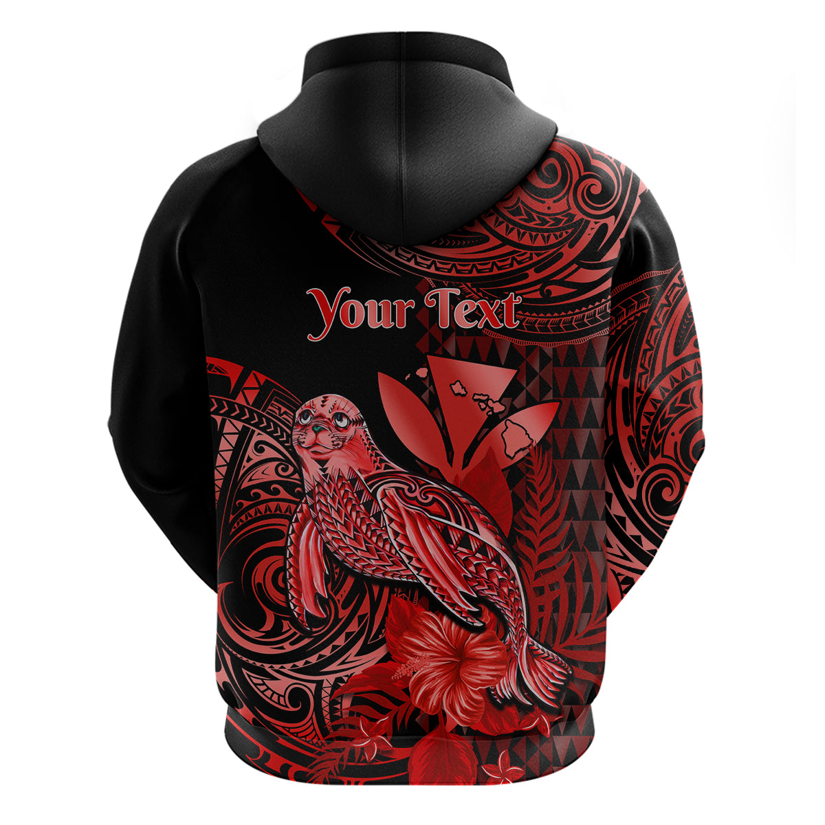 Custom Hawaii Monk Seal Hoodie Polynesian Kakau With Kanaka Red - Wonder Print Shop