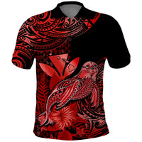 Custom Monk Seal Hawaii Polo Shirt Polynesian Kakau With Kanaka Red - Wonder Print Shop
