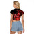 (Custom Personalised) Hawaii Monk Seal Raglan Cropped T Shirt Polynesian Kakau With Kanaka Red - Wonder Print Shop