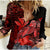 (Custom Personalised) Hawaii Monk Seal Women Casual Shirt Polynesian Kakau With Kanaka Red - Wonder Print Shop