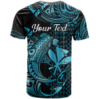 Custom Hawaii Hammerhead Shark T Shirt Polynesian Kakau With Kanaka Turquoise - Wonder Print Shop