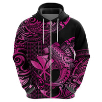 Custom Hawaii Hammerhead Shark Polynesian Hoodie Polynesian Kakau With Kanaka Pink - Wonder Print Shop
