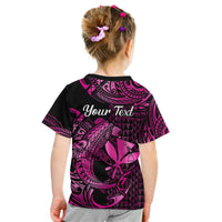 (Custom Personalised) Hawaii Hammerhead Shark Kid T Shirt Polynesian Kakau With Kanaka Pink - Wonder Print Shop