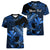(Custom Personalised) Hawaii Hammerhead Shark Women V Neck T Shirt Polynesian Kakau With Kanaka Blue - Wonder Print Shop