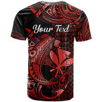 Custom Hawaii Hammerhead Shark T Shirt Polynesian Kakau With Kanaka Red - Wonder Print Shop