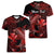 (Custom Personalised) Hawaii Hammerhead Shark Women V Neck T Shirt Polynesian Kakau With Kanaka Red - Wonder Print Shop