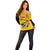 South Africa Off Shoulder Sweater African Pattern Happy Freedom Day Yellow Version - Wonder Print Shop