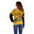 South Africa Off Shoulder Sweater African Pattern Happy Freedom Day Yellow Version - Wonder Print Shop