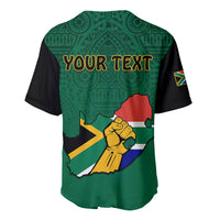 (Custom Personalised) South Africa Baseball Jersey African Pattern Happy Freedom Day Green Version - Wonder Print Shop